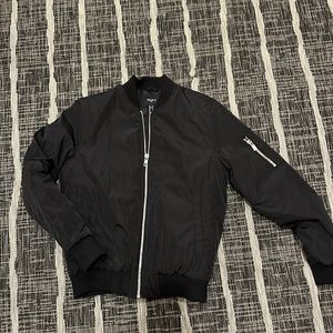 FOREVER 21 brand new without tags black nylon bomber jacket men’s size small.